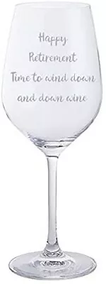 Buy Dartington Happy Retirement Time To Wind Down And Down Wine, Wine Glass • 15.98£