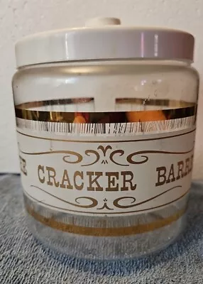 Buy PYREX:  The Cracker Barrel  Glass Canister Storage Container W/Lid, W/gold, VTG • 14.41£