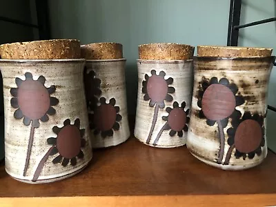 Buy Set Of Four Lovely Briglin Studio Pottery Storage Jars - Great Condition • 33£