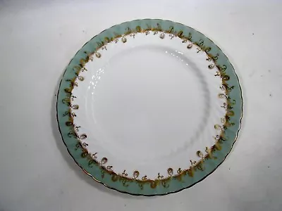 Buy Vtg Aynsley Bone China 8209 Celadon Green Gold Scrolls 8 Dinner Plates • 192.83£