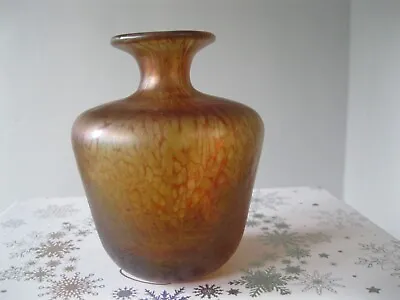 Buy Vintage 1989 Phoenician (Malta) Bronze Iridescent Art Glass Vase Signed & Dated. • 14.99£