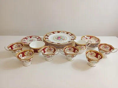 Buy Vintage Set Of 6 Royal Albert  Lady Hamilton  Bone China 26 Piece Tea Set - F4 • 21£