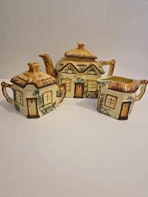 Buy Vintage Keele St Pottery Cottageware Tea Set - Teapot,  Sugar Bowl, Creamer  • 14£