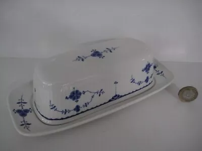 Buy Masons Furnivals Blue White Denmark Design Butter Stick Lidded Dish And Base • 34.99£