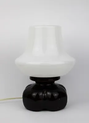 Buy Vintage 1960s Retro Ceramic & Glass Table Lamp Czechoslovakia Mid Century • 137.86£
