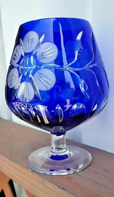 Buy Vintage Nachtmann Cut To Clear Cobalt Blue Leaded Crystal Vase From Germany • 85.48£