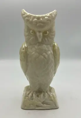 Buy Belleek Irish Horned Owl Vase Cream Yellow 8 1/4  Porcelain Gold 7th Mark • 17.32£