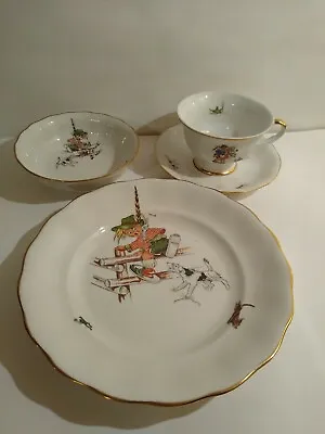 Buy Vintage China Children’s Plate, Bowl, Cup & Saucer Dinnerware, Favolina..Poland • 26.55£