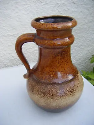 Buy Vintage Lava Vase Scheurich Keramik 496-18 West German Pottery Handled Brown MCM • 19.99£