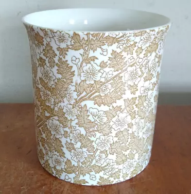 Buy Burleigh Burgess & Leigh Jar / Vase Burgess Chintz Brown White Floral 13.8cm Hi • 14.99£