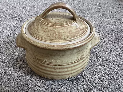 Buy Vintage Stoneware Lidded Storage Jar Studio Pottery Signed JM Good Condition • 10.99£