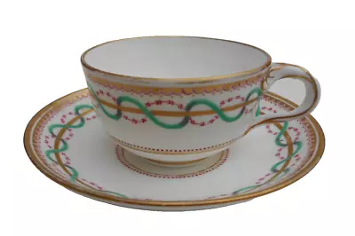 Buy Antique Minton Cup And Saucer Enamel Decoration Pattern 9883 No 2 • 39£