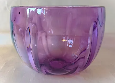 Buy Antique Victorian Pale Amethyst Mould Blown Ribbed Glass Finger Bowl  C1880. 2* • 25£