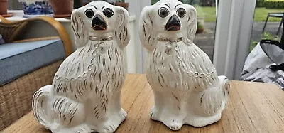 Buy Antique Victorian Staffordshire Flatback King Charles Spaniel Pair Of Dogs • 59.99£