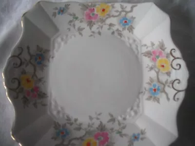Buy PLATE Tuscan China Hand Painted Flowers Square CAKE PLATE Floral Decoration • 6.99£