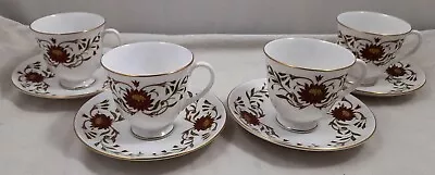 Buy Wedgwood Susie Cooper MARIPOSA 4 X Tea / Coffee Cups And Saucers • 39.03£