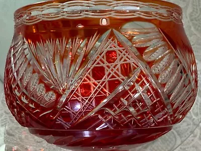 Buy Cut To Clear Bohemian Crystal Glass Covered Compote Pedestal Bowl Lid • 57.91£