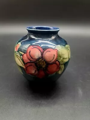 Buy Vintage Moorcroft Vase Clematis Pattern 4.25  Cobalt  • 57.78£