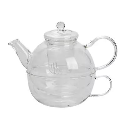 Buy Glass Tea For One Tea Pot, Cup And Strainer Herbal Teapot Set - 550ml • 13£
