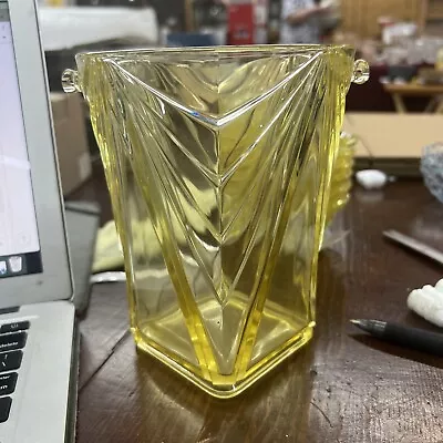 Buy Depression Glass Indiana Pyramid Hard To Find Yellow Ice Bucket • 166.93£