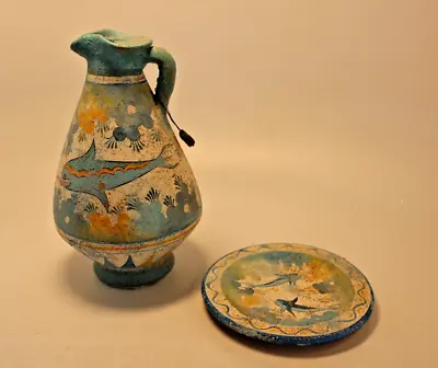 Buy Minoan Dolphins Knossos Vase & Plate Ancient Greek Pottery Ceramic Crete Museum • 45.52£