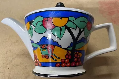 Buy SADLER Teapot Clarice Cliff Style Art Deco Gypsy Caravan Design #1002 • 24.99£