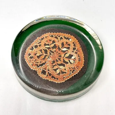 Buy Vintage Glass Paperweight - Victorian Linen Design Decorative Collectible • 19.99£