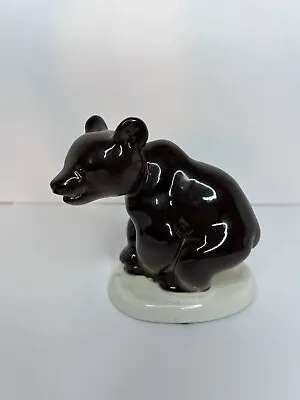 Buy Porcelain Ceramic Brown Bear Cub Figurine Made In The USSR Lomonosov Vintage • 18.22£