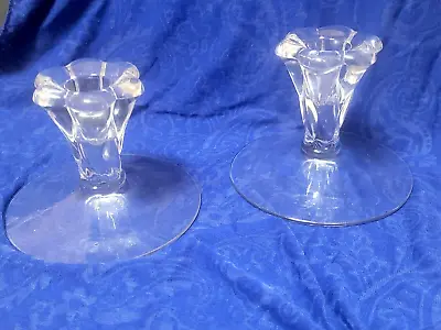 Buy 2~ Heisey Glass ~ Sunflower ~Single Light ~Candle Holders~ Vintage~ Collectable • 16.36£