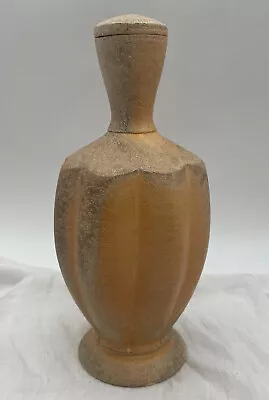 Buy Peter Pinnell Vintage Studio Art Pottery Peach Orange Ceramic Vessel Stopper 12” • 378.85£
