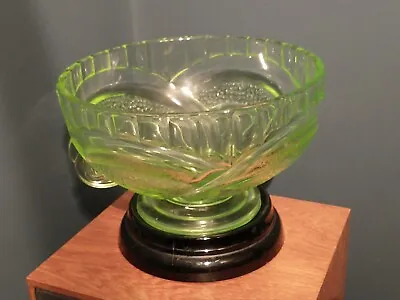 Buy Sowerby Art Deco Green Uranium Glass Centrepiece Bowl & Glass Stand  • 30£
