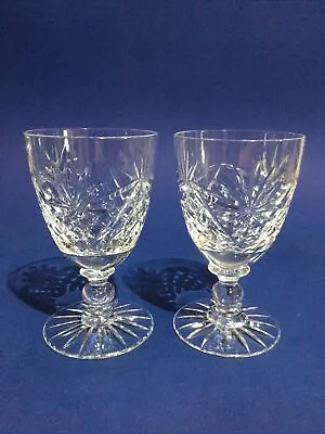Buy Crystal Glass 2 X Hand Cut Wine Glasses • 14.95£