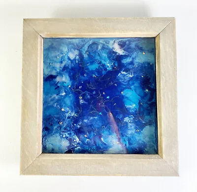 Buy Kiln Fired Handmade Fused Glass Lapis Lazuli Inspired Wall Art • 20£