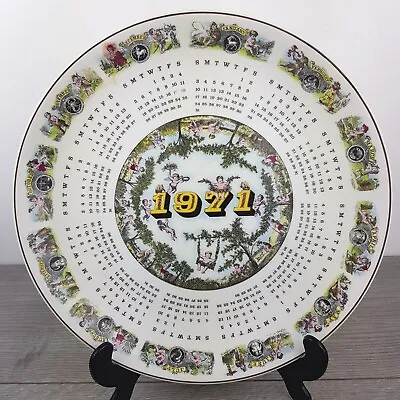 Buy Wedgwood Calendar Plate 1971 Of Etruria Vintage Retro Ceramics 25.5 Cm England • 9.95£