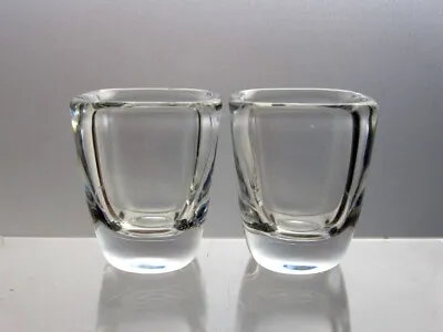 Buy ORREFORS Pair Vintage Edvin Ohrstrom 1688 Small Clear Glass Vases / Vase X 2 • 45£