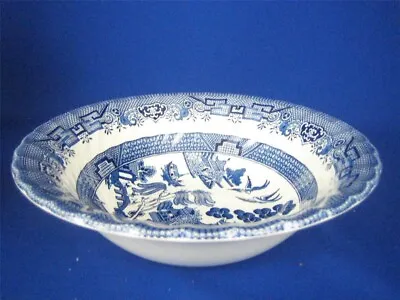 Buy Vintage CROWN CLARENCE Staffordshire England BLUE WILLOW 9  Round Vegetable Bowl • 56.59£
