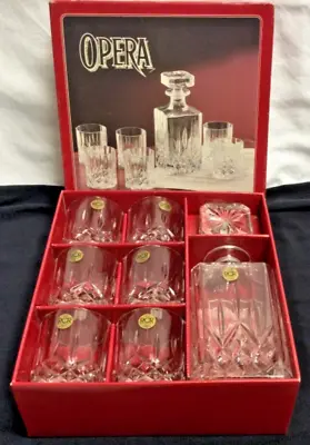 Buy Royal Crystal Rock  Opera 7 Piece Set Whiskey Decanter And 6 Tumbler Glasses • 49.99£