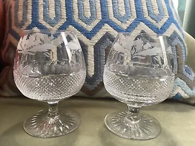 Buy Edinburgh Crystal Thistle Pattern 5⅛  Brandy Glasses - Vintage  2 Available • 75£
