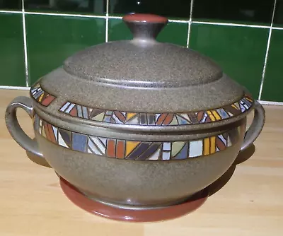 Buy Denby Marrakesh Casserole Dish With Lid Rare Mosaic Rim Oven Proof Vintage • 65£