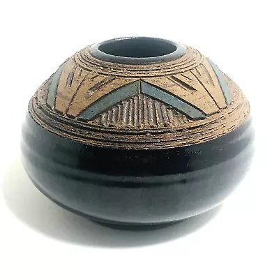 Buy Pottery Handmade Vase Southwestern Native American Tuttle Signed Clay  4.5  X 3  • 26£