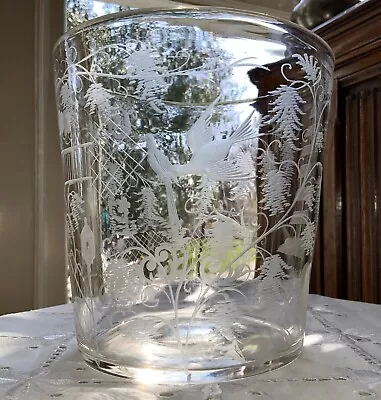 Buy 18th Century Georgian Regency Chinoiserie Engraved Flip Glass Bucket C 1770-1820 • 520.98£