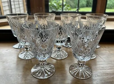 Buy Set Of 9 Vintage Royal Doulton Lead Crystal Wine Glasses Or Goblets  ‘Juno’ VGC • 39.99£