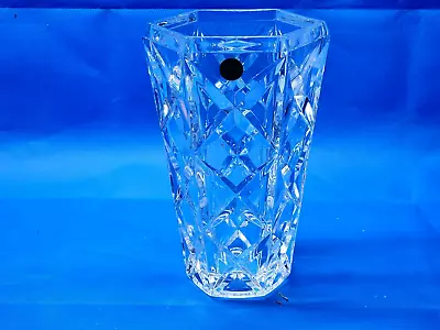 Buy Beautiful LUMINARC Cristal D’Arques 10” Cut Crystal Hexagon Beveled Rim Vase • 37.27£