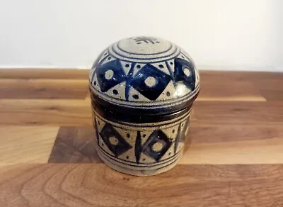 Buy Antique Vintage Moroccan Hand Painted Pottery Spice Pot Jar Signed FES 9cm • 40£