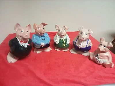 Buy Full Set Of 5 NatWest Pigs Family - Money Boxes With Original Stoppers • 28£