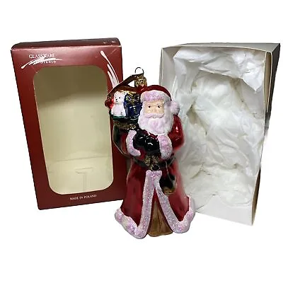 Buy Glassware Art Studio Blown Glass Santa Christmas Ornament - Poland, New In Box • 29.41£