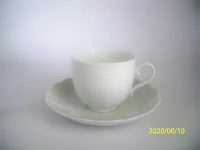 Buy Set 4 Kaiser Demitasse Cups & Saucers Set Scalloped Romantica White Germany Vtg  • 44.22£