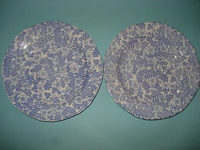 Buy Burleigh  IRONSTONE  ENGLAND  Pale Blue  Chintz Side Plates  *2 * • 15.99£