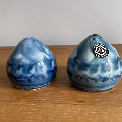Buy Porthmadog Pottery Salt & Pepper Set  Blue Glaze • 25£
