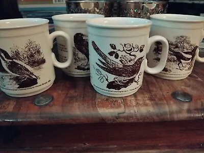 Buy Hornsea Pottery Set 4 Bird Mugs - Magpie, Raven, Cuckoo, Kingfisher - Bewick • 26.99£